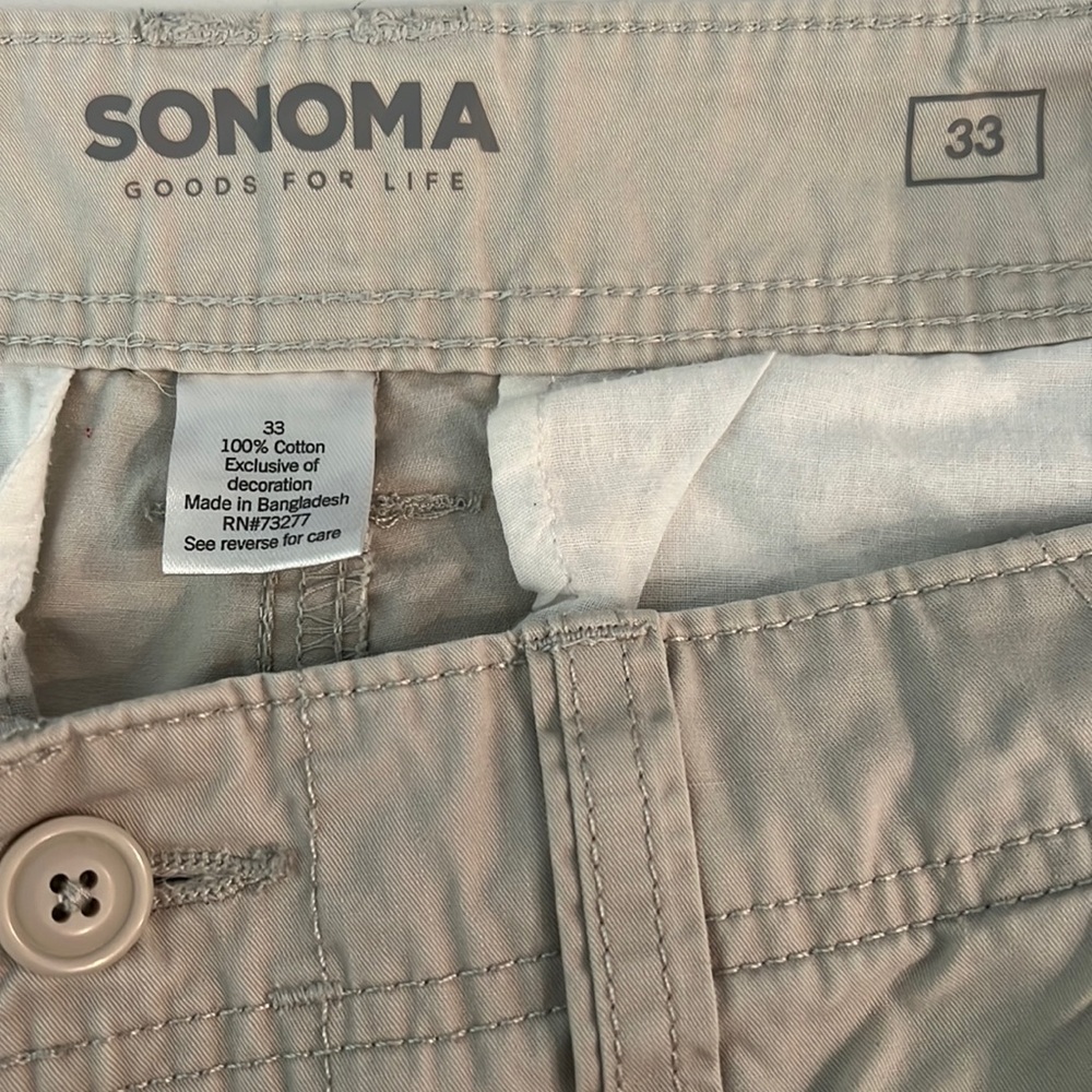 Sonoma men’s cargo shorts size 33
